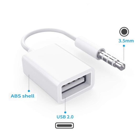 Male AUX To USB 2.0 Converter