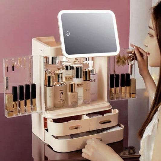 Mirror Integrated Light Storage Box